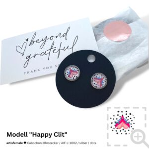 Cabochon-Ohrstecker "Happy Clit"