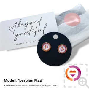 Cabochon-Ohrstecker "Lesbian Flag"
