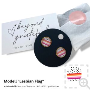 Cabochon-Ohrstecker "Lesbian Flag"