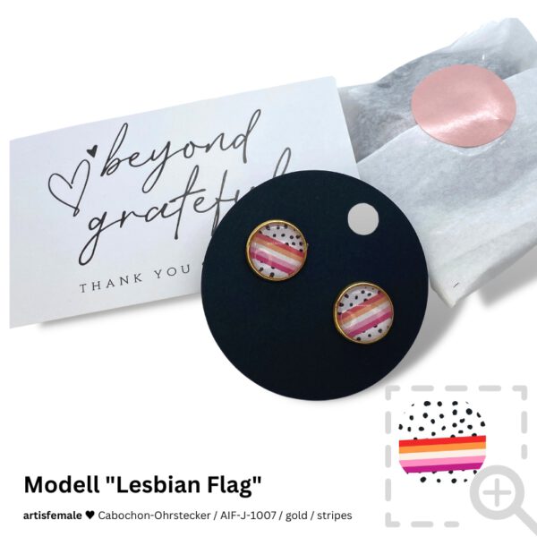 Cabochon-Ohrstecker "Lesbian Flag"