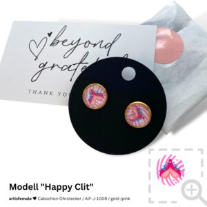 Cabochon-Ohrstecker "Happy Clit"