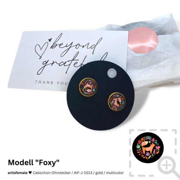 Cabochon-Ohrstecker "Foxy"