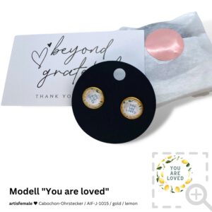 Cabochon-Ohrstecker "You are loved"