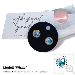 Cabochon-Ohrstecker "Whale"
